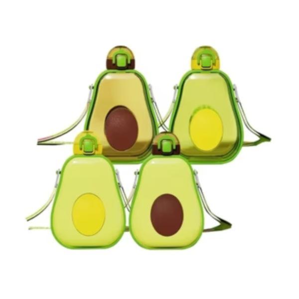 Botella Infantil 600Ml  Modelo 2401 Con Diseño Aguacate Amarillo/Transparente