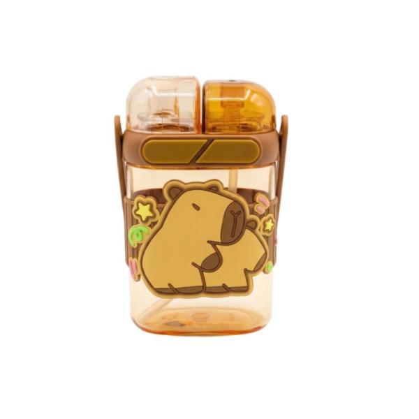 Botella Infantil Doble 600Ml Modelo 3078A Con Diseño Capibara