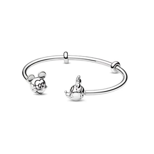Brazalete Abierto Minnie Y Mickey Pandora Talla 17