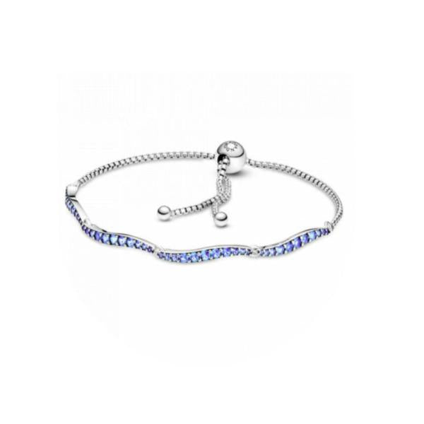 Brazalete Circonias Celeste Pandora B04