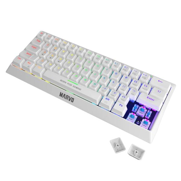 TECLADO LINEA PRO GAMING KG962WH MARVO BLANCO
