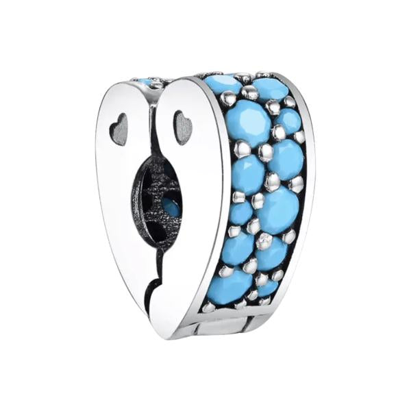 Charm Clip Arco De Amor Cristal  Pandora Ch03 Celeste
