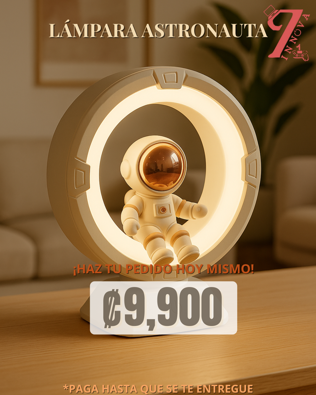 Lámpara Astronauta LED – Diseño Futurista, Luz Cálida y Estilo que Inspira
