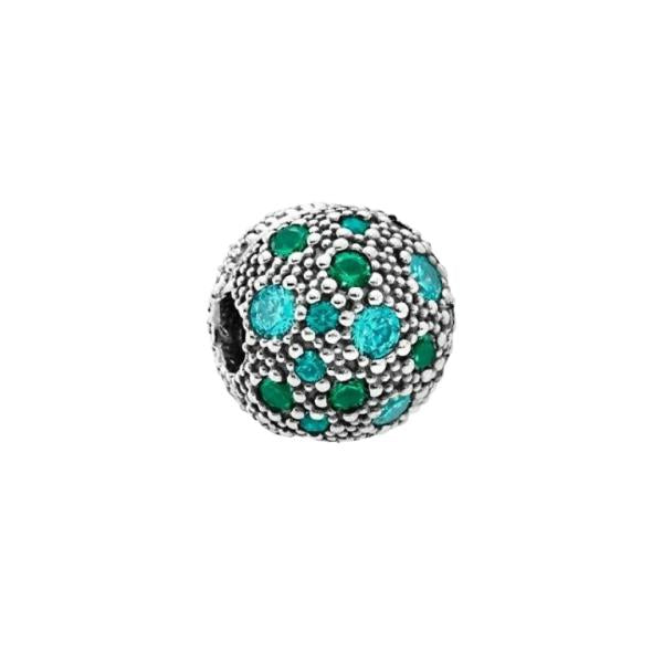 Charm Clip Redondo Circonias Pandora Ch02 Verde/Celeste