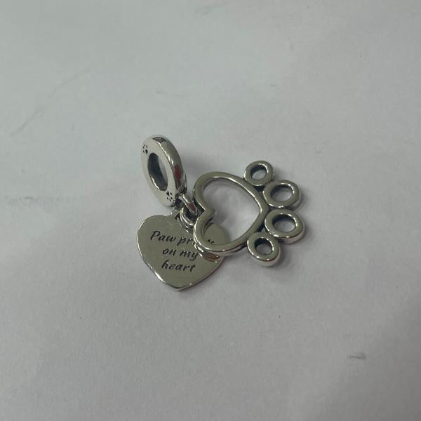 Charm Colgante Corazon Y Huellita  Pandora Ch04