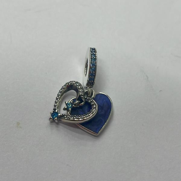 Charm Colgante Doble Corazon Azul Pandora Ch04