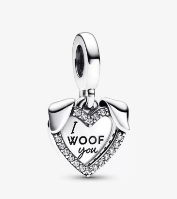Charm Colgante Doble Corazon Perro Pandora Ch02
