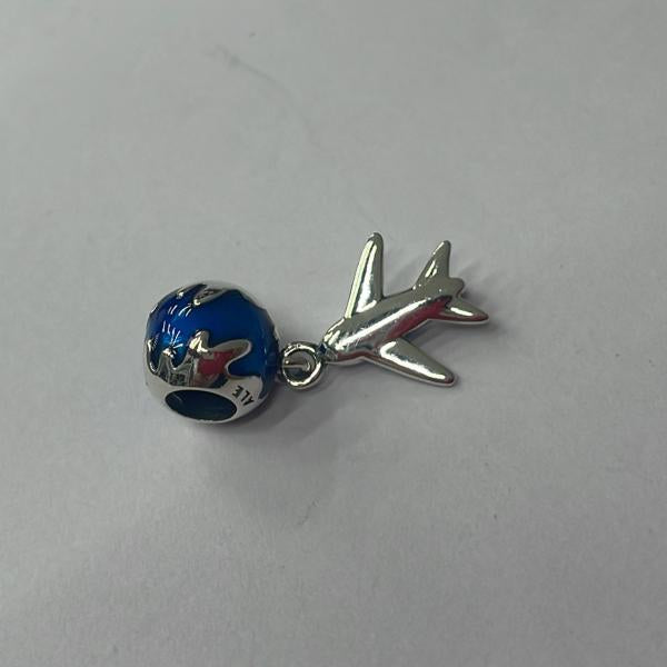 Charm Colgante Globo Terraqueo Y Avion  Pandora Ch04