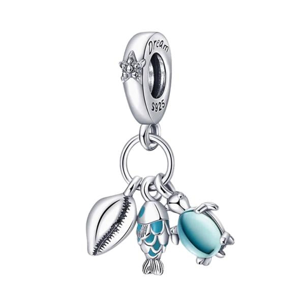 Charm Colgante Triple Caracola/Pez/Tortuga Pandora