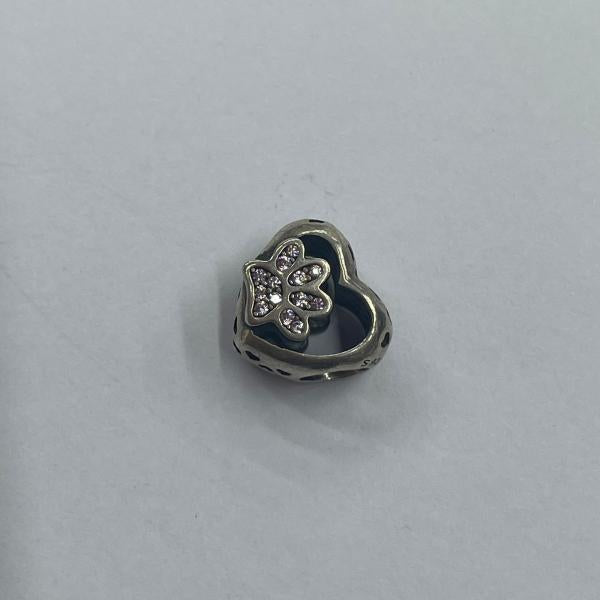 Charm Corazon Con Huellita Brillante Pandora Ch02