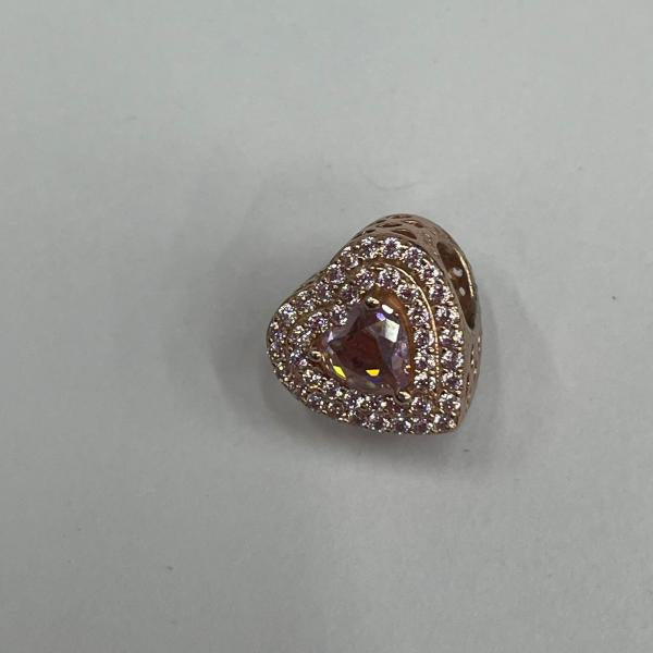 Charm Corazon Oro Rosa Circonias Pandora Ch01