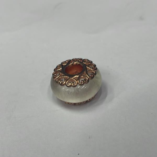 Charm Murano Cristal Blanco Shimmer Oro Rosa Pandora Ch04