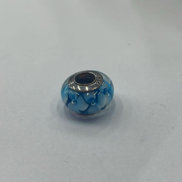 Charm Murano Glass Camelia Flores Azul Pandora  Ch01