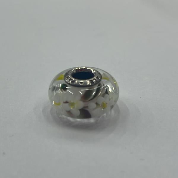 Charm Murano Glass Flores Blancas Pandora  Ch01