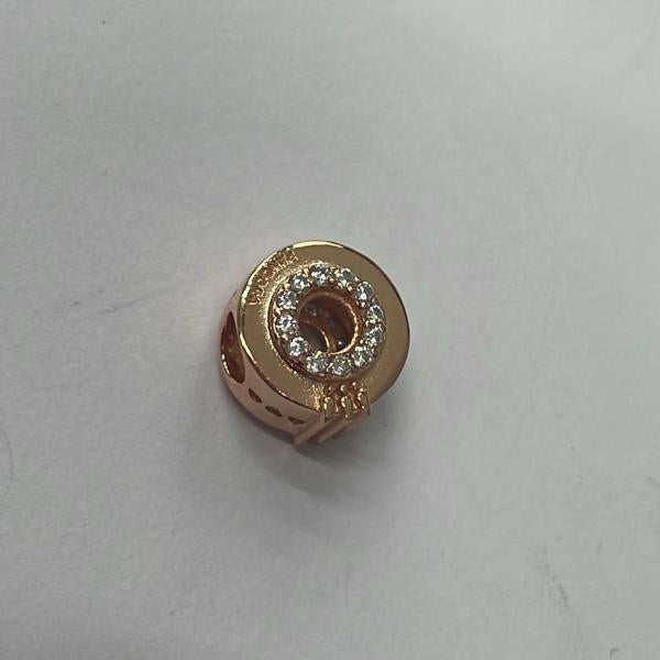 Charm Tiara Logo Circulo Brillante Oro Rosa Pandora Ch04