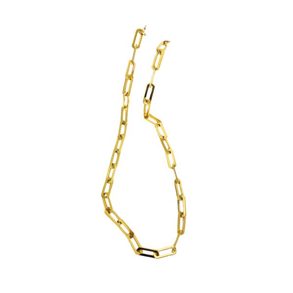 Collar De Acero Diseño Cadena Dorado