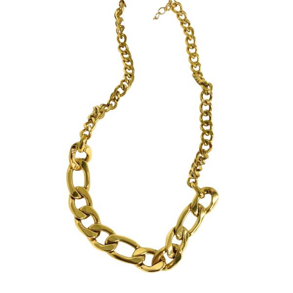 Collar De Acero Diseño Cadena Dorado