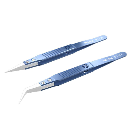 Pinza Con Punta De Ceramica Relife RT-11E Recta Azul