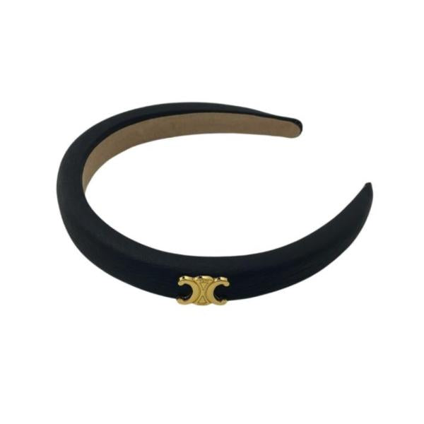 Diadema Diseño Liso Color Negro Marca Celine