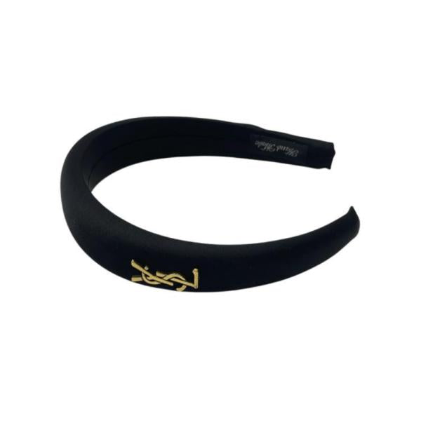 Diadema Diseño Liso Color Negro Marca Ysl