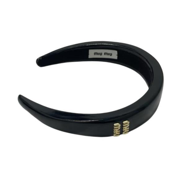 Diadema Marca Miu Miu Diseño Piel Negro