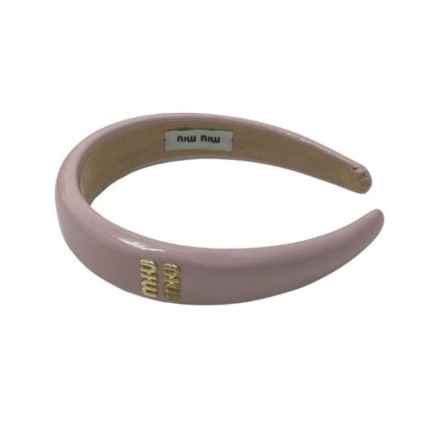 Diadema Marca Miu Miu Diseño Piel Rosado