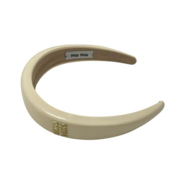 Diadema Marca Miu Miu Diseño Piel Amarillo
