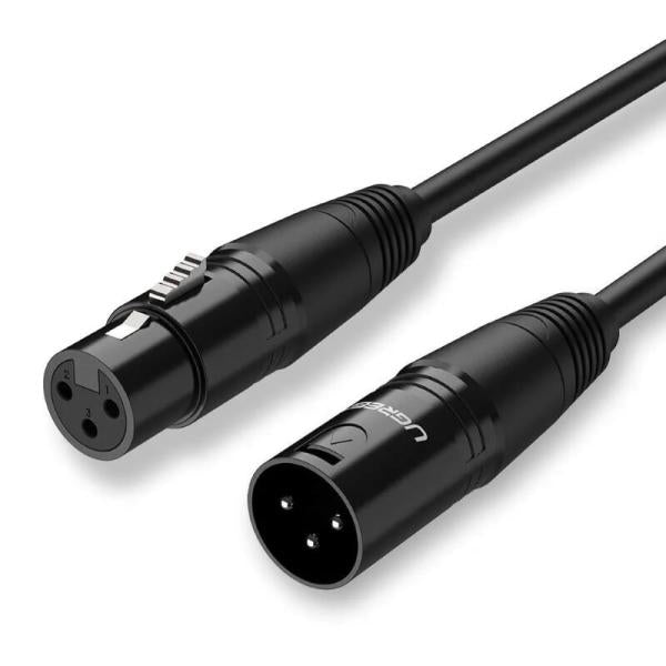 CABLE XLR MACHO A HEMBRA 3 PINES AV130 20716 UGREEN 15M NEGRO