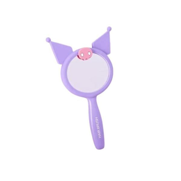 Espejo Con Cepillo Para Cabello Diseño Kitty Lila/Kuromi