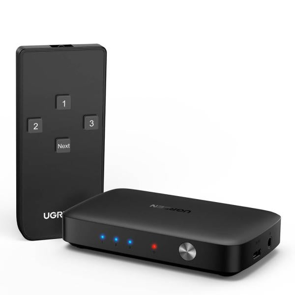 CONMUTADOR 3 HDMI TIPO B A 1 HDMI TIPO B CM332 80125 UGREEN NEGRO