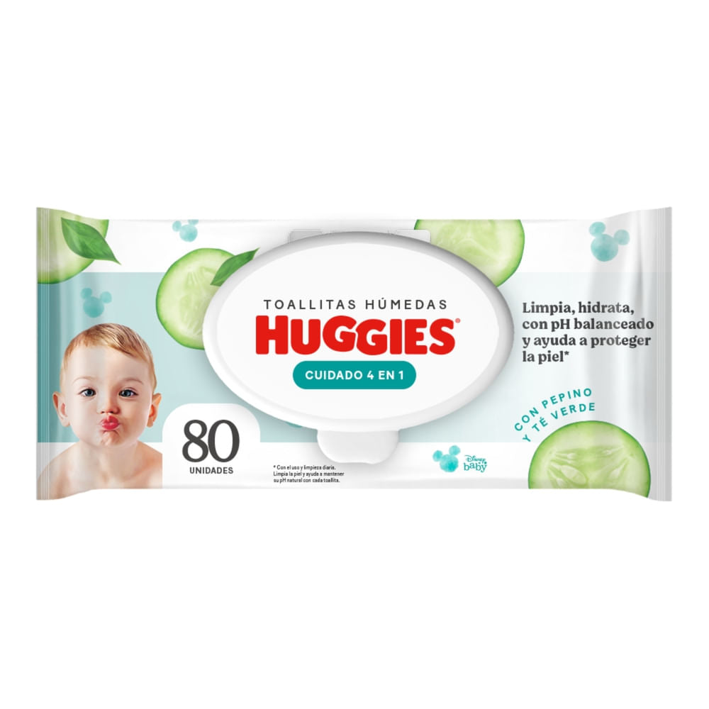 Toallas Húmedas Huggies Cuidado 4 En 1 - 80 Unidades