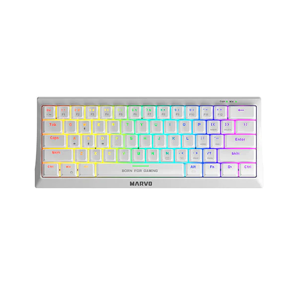 TECLADO LINEA PRO GAMING KG962WH MARVO EN-R BLANCO