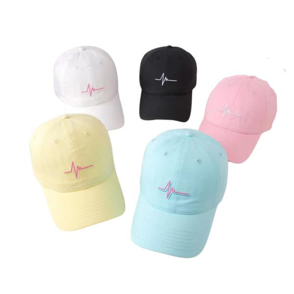 Gorra Con Diseño Pulso Variedad De Colores Negro