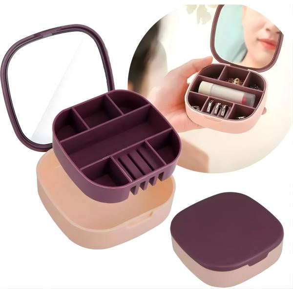 Joyero Plastico Con Espejo Rosado