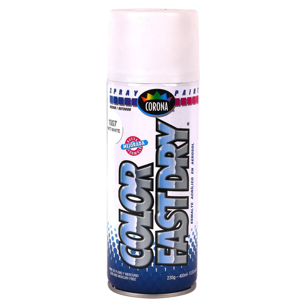 Pintura Anticorrosivo Corona Fast Color Mate Blanco Para Interior Y Exterior -13.5 Onzas