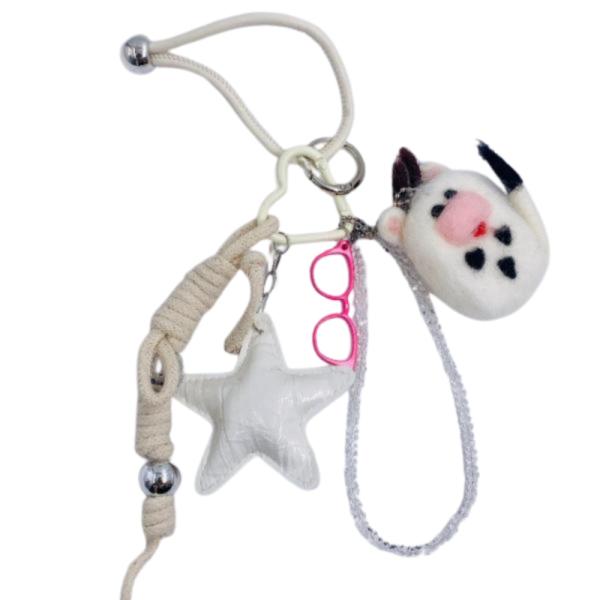 Llavero Chunky Con Charm Cow