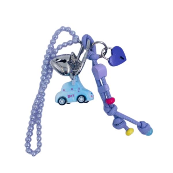 Llavero Chunky Con Charm Lila