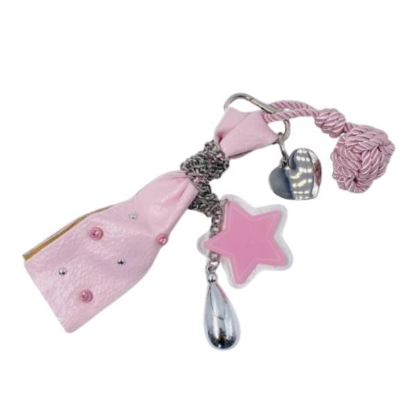 Llavero Chunky Con Charm Pink