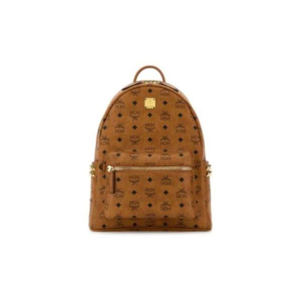 Mochila Espalda Mcm Mediana Cafe Claro