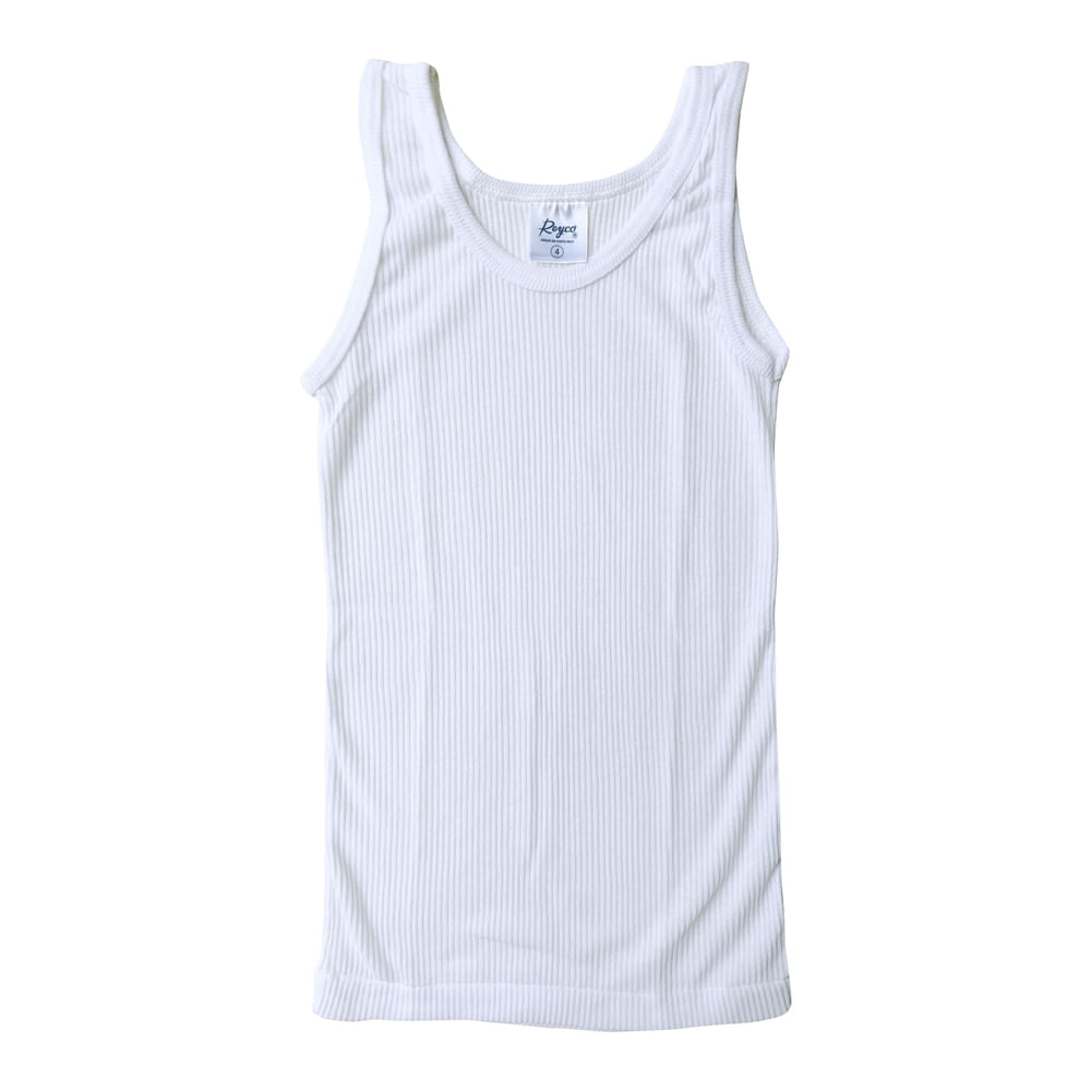 Camiseta Rib Reyco Para Niño De Tirantes, Color Blanco - Talla 4