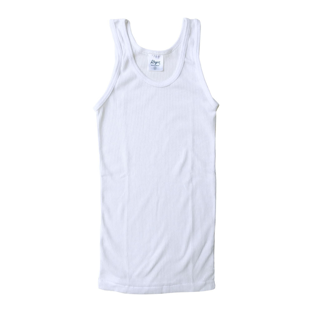Camiseta Rib Reyco Para Niño De Tirantes, Color Blanco - Talla 8