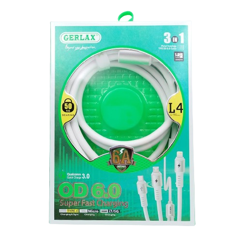CABLE USB MULTIPLATAFORMA L48 GERLAX BLANCO
