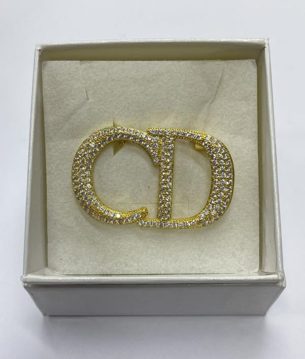 Prendedor  Marca Dior  Diseño Cd Dorado