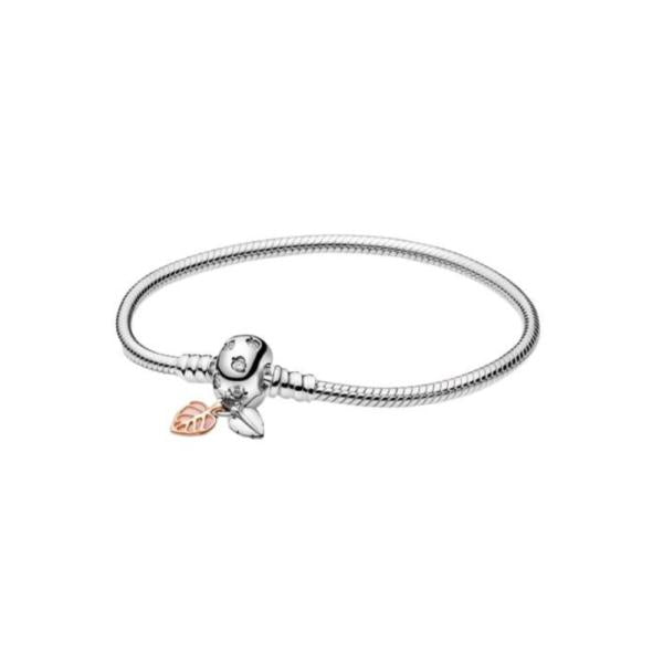 Pulsera Cierre Hojitas Dos Tonos Pandora