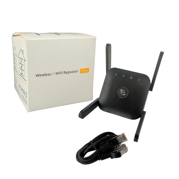Repetidor Señal Wifi 300 mbps LV-WR240 COLOR NEGRO 4 ANTENAS NEGRO