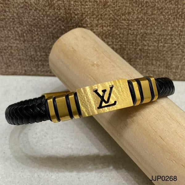 Pulsera De Acero Dorada Hermes Blanco