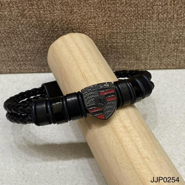 Pulsera De Cuero Negra Porsche