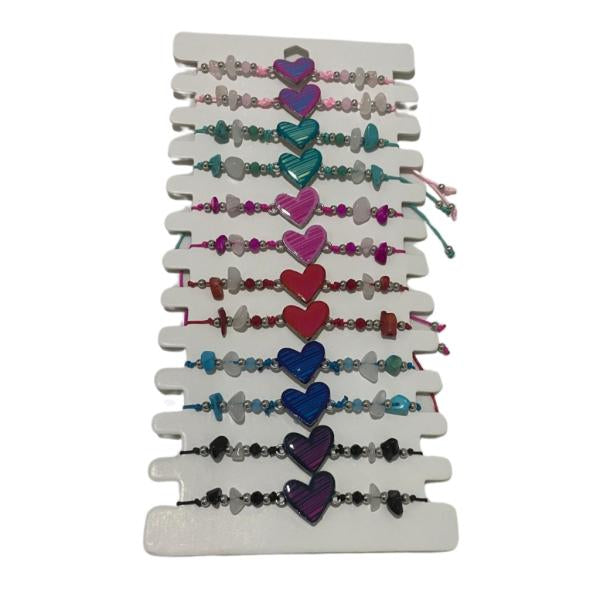 Pulsera De Hilo Diseño Corazon De Colores Modelo Hn1229