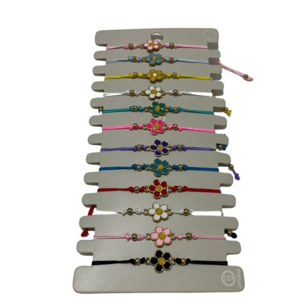 Pulsera De Hilo Diseño Flor De Colores Modelo Hn1476