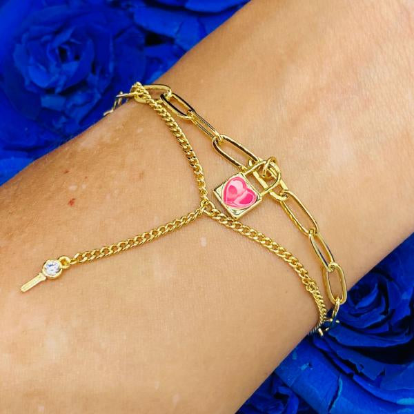 Pulsera Dorada Diseño Candado Modelo S00159046